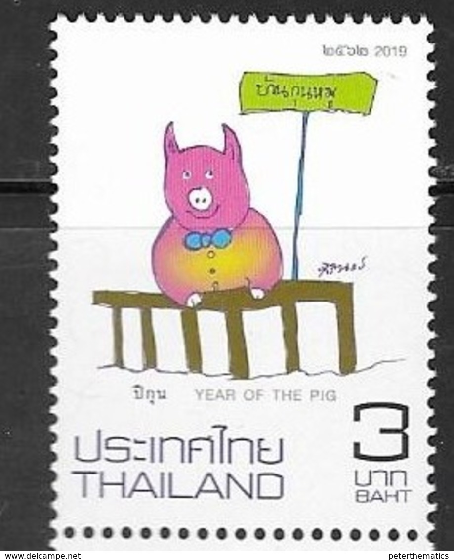 THAILAND, 2019, MNH, CHINESE NEW YEAR, YEAR OF THE PIG, 1v - Chinese New Year