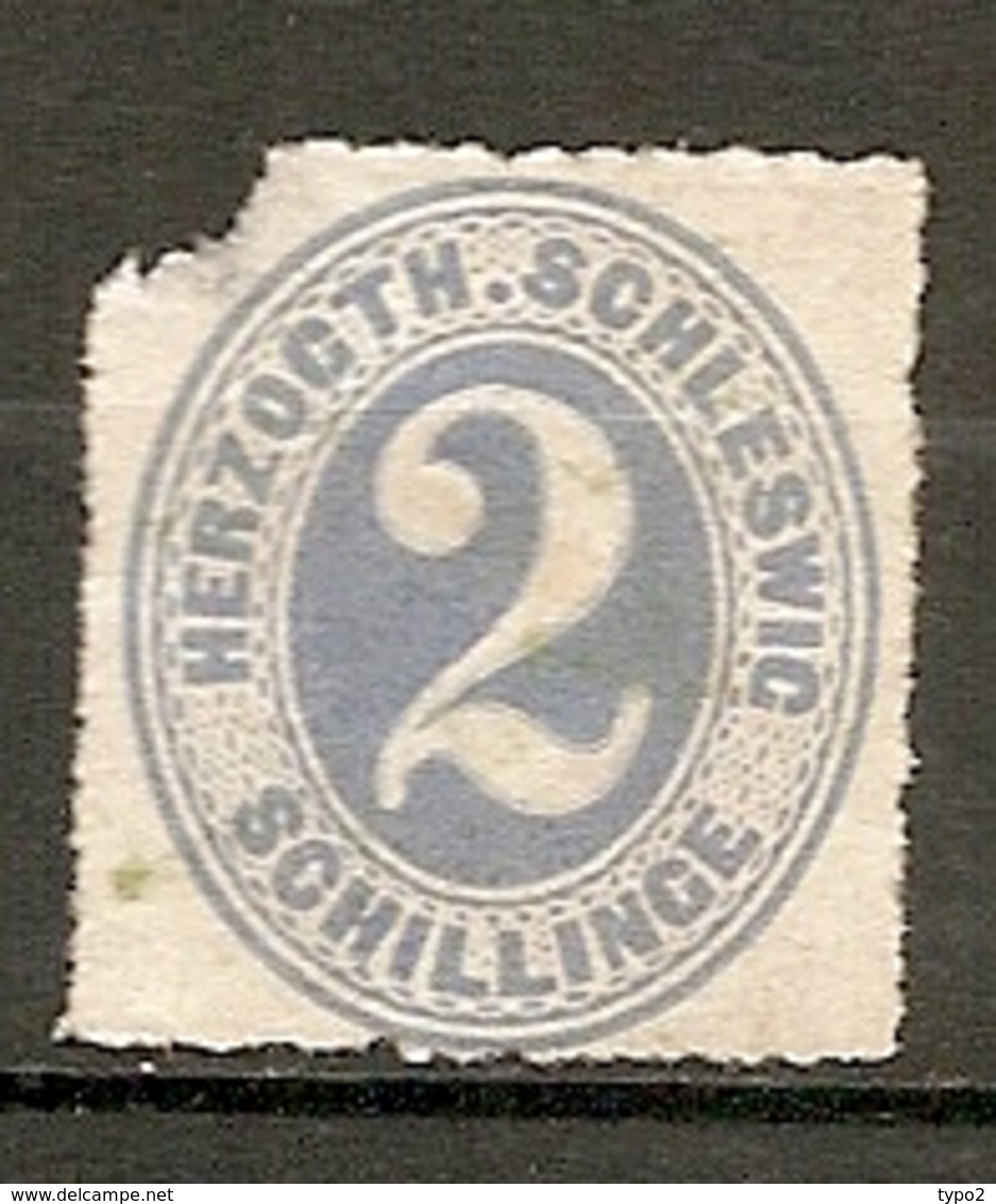 SCHLE - Yv. N° 22 Mi N°16   (*)  2 S  Bleu  Sclleswig Cote  36 Euro  D    2 Scans - Schleswig-Holstein