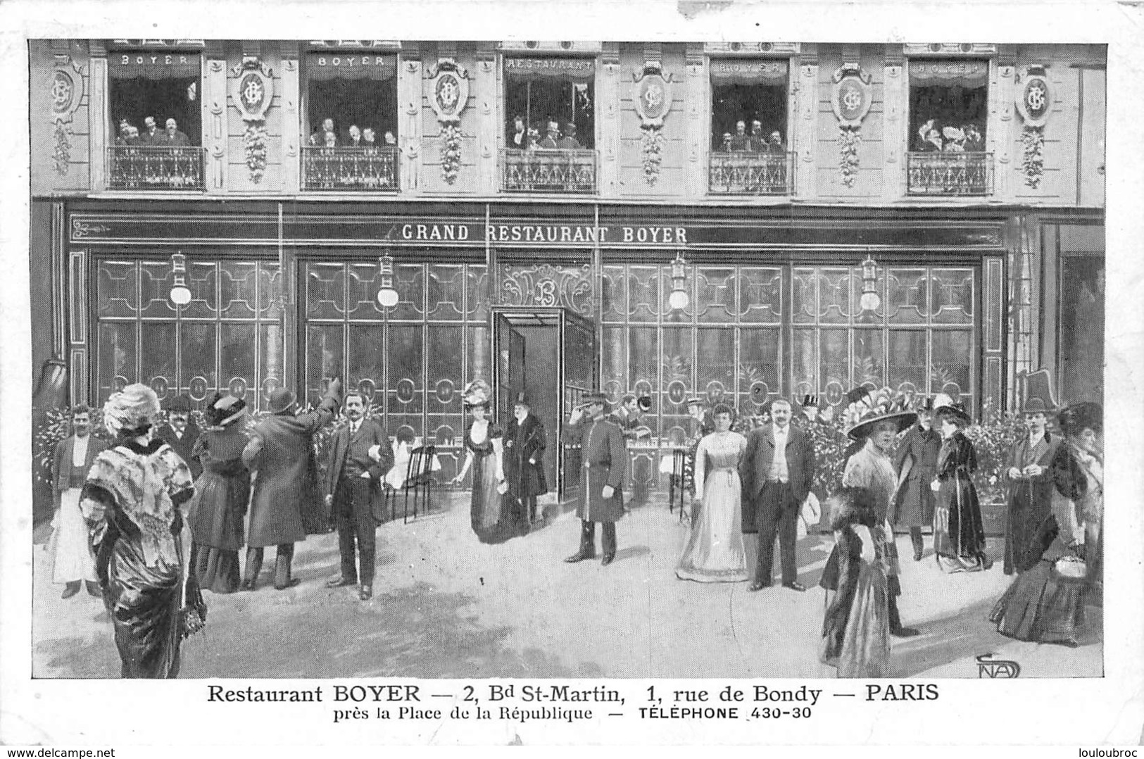 PARIS  RESTAURANT BOYER 2 BD SAINT MARTIN ET 1 RUE DE BONDY - Bar, Alberghi, Ristoranti