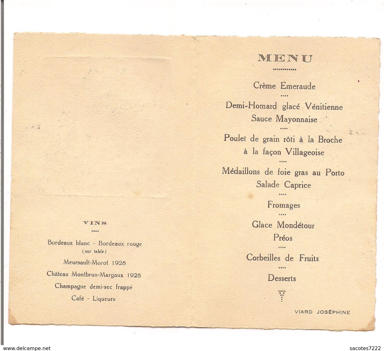 MENU UNION DES ANCIENS COMBATTANTS  De La BOUCHERIE FRANCAISE - 1935 - (d'après Daumier ; E. Jamet)- - Menus