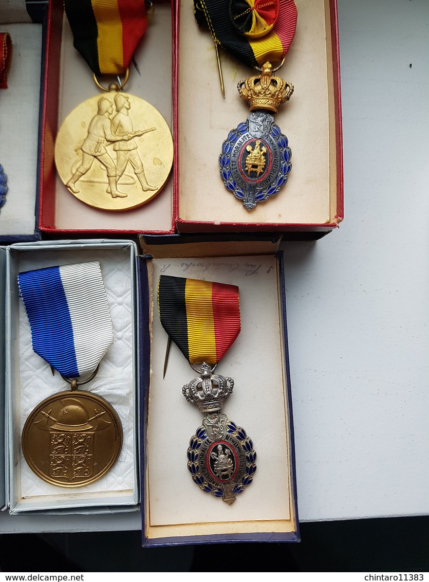Lot De Diverses Médailles Belges/Belgique - Travail/1ère Et 2ème Guerre Mondiale/Sapeurs Pompiers/plaque Militaire/... - Belgium