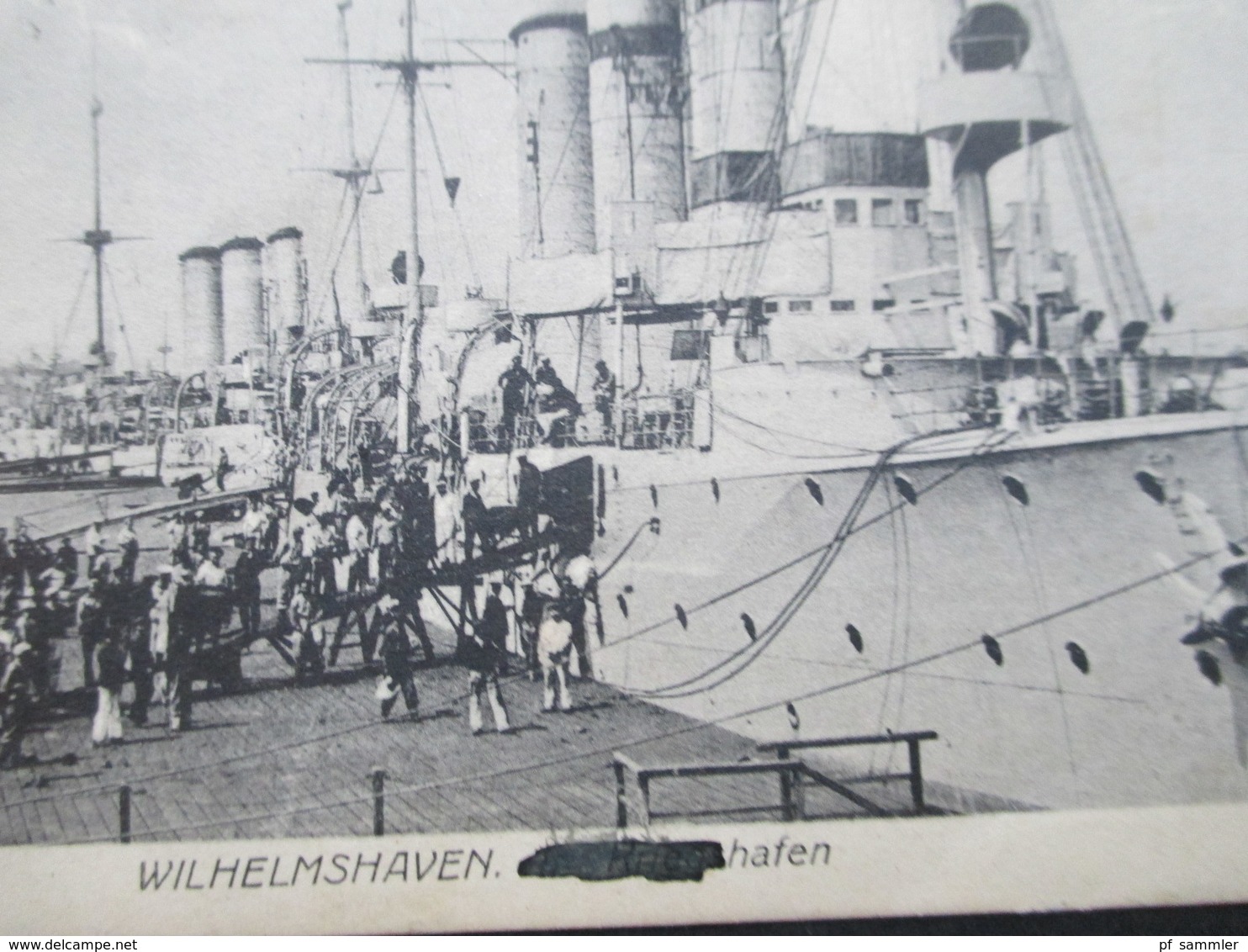 DR Infla 1923 AK Wilhelmshaven Marinehafen Mit Schiffen Verlag Alb. Rosenthal, Bremen - Oorlog