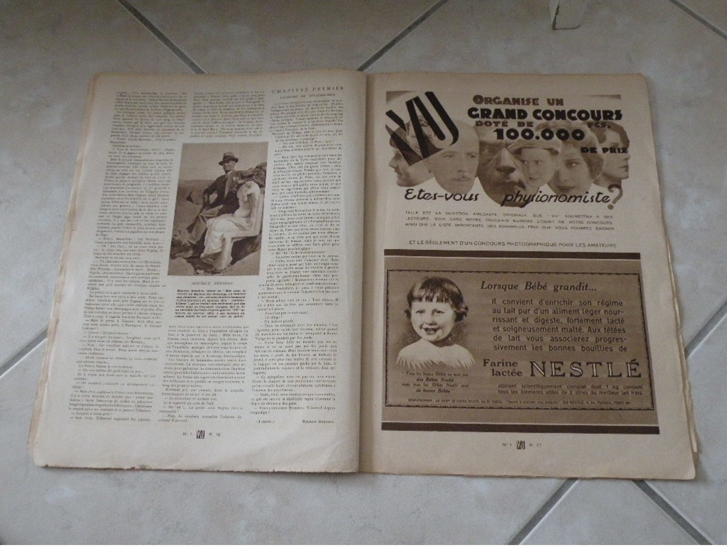 VU Journal de la semaine - L'Homme Mécanique - 21 mars 1928 actualité de cette époque -