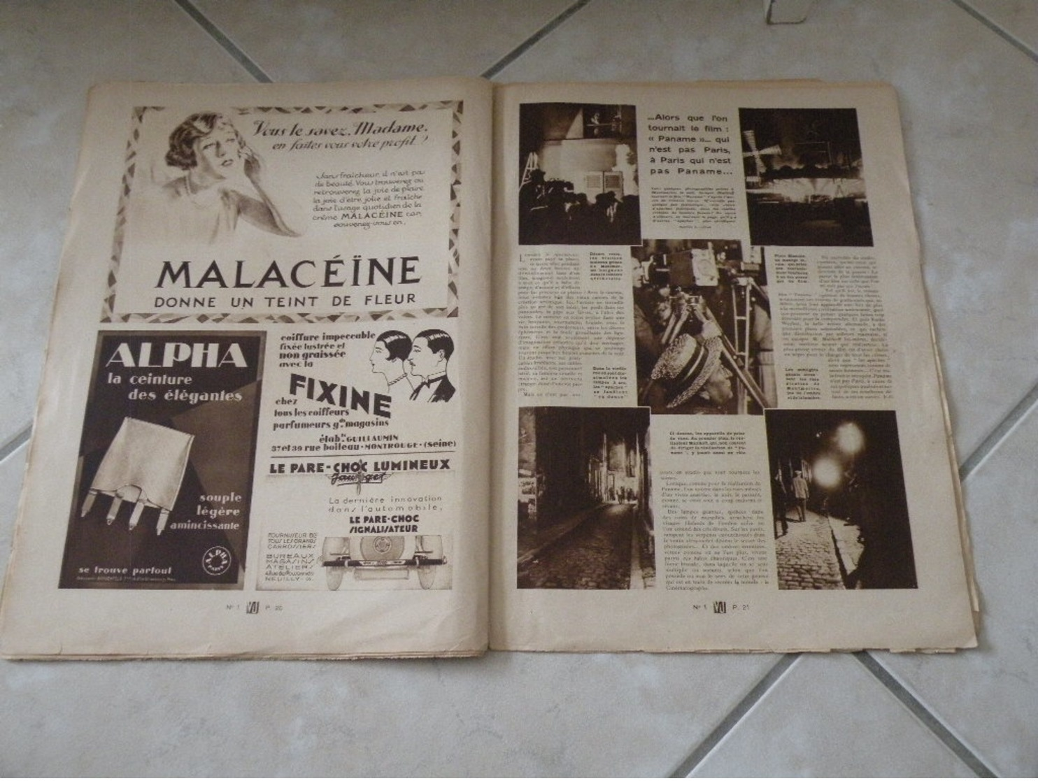 VU Journal de la semaine - L'Homme Mécanique - 21 mars 1928 actualité de cette époque -