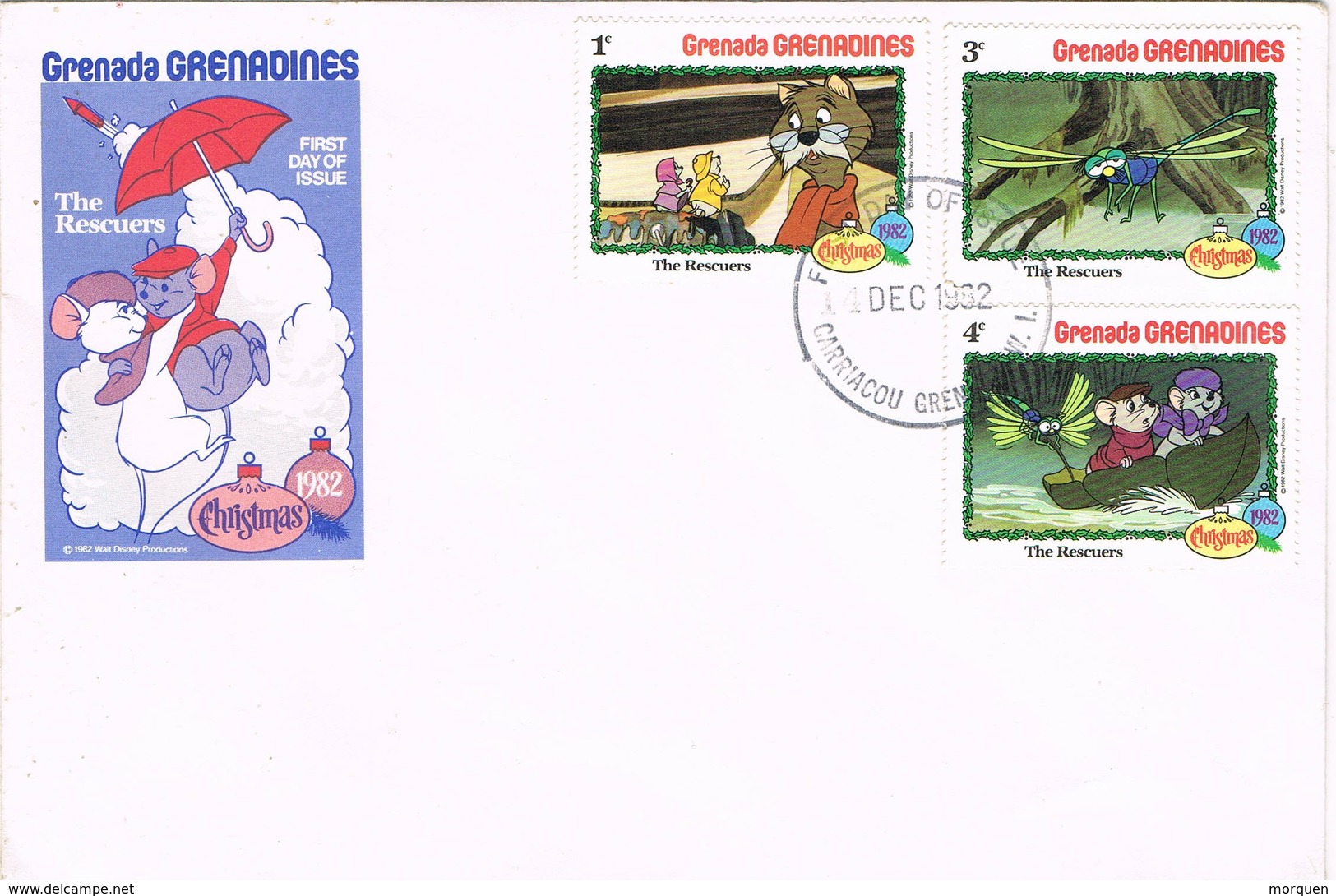 33106. Carta F.D.C. GRENADA - Granadines 1982. The Rescuers. Film DISNEY - Grenada (1974-...)