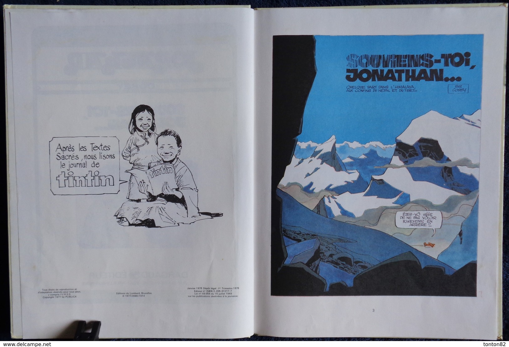 Cosey - Jonathan - 1 - " Souviens-toi JONATHAN ... "  - Dargaud - ( E.O. 1978 ) . - Autres & Non Classés