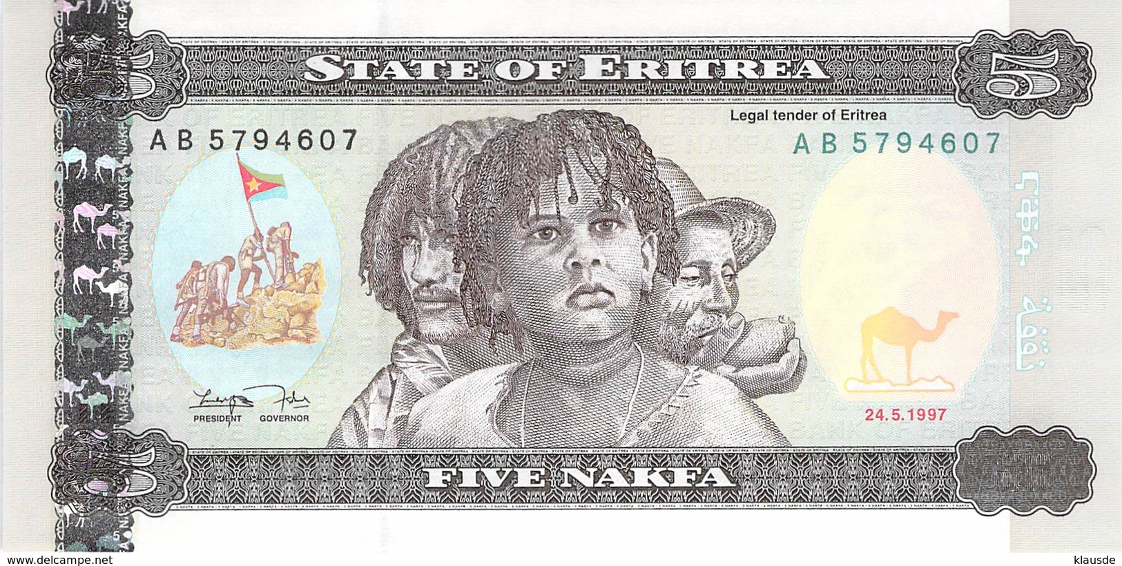 5 Nakfa Eritrea 1997 UNC - Eritrea