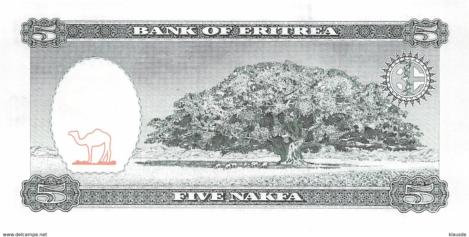 5 Nakfa Eritrea 1997 UNC - Eritrea