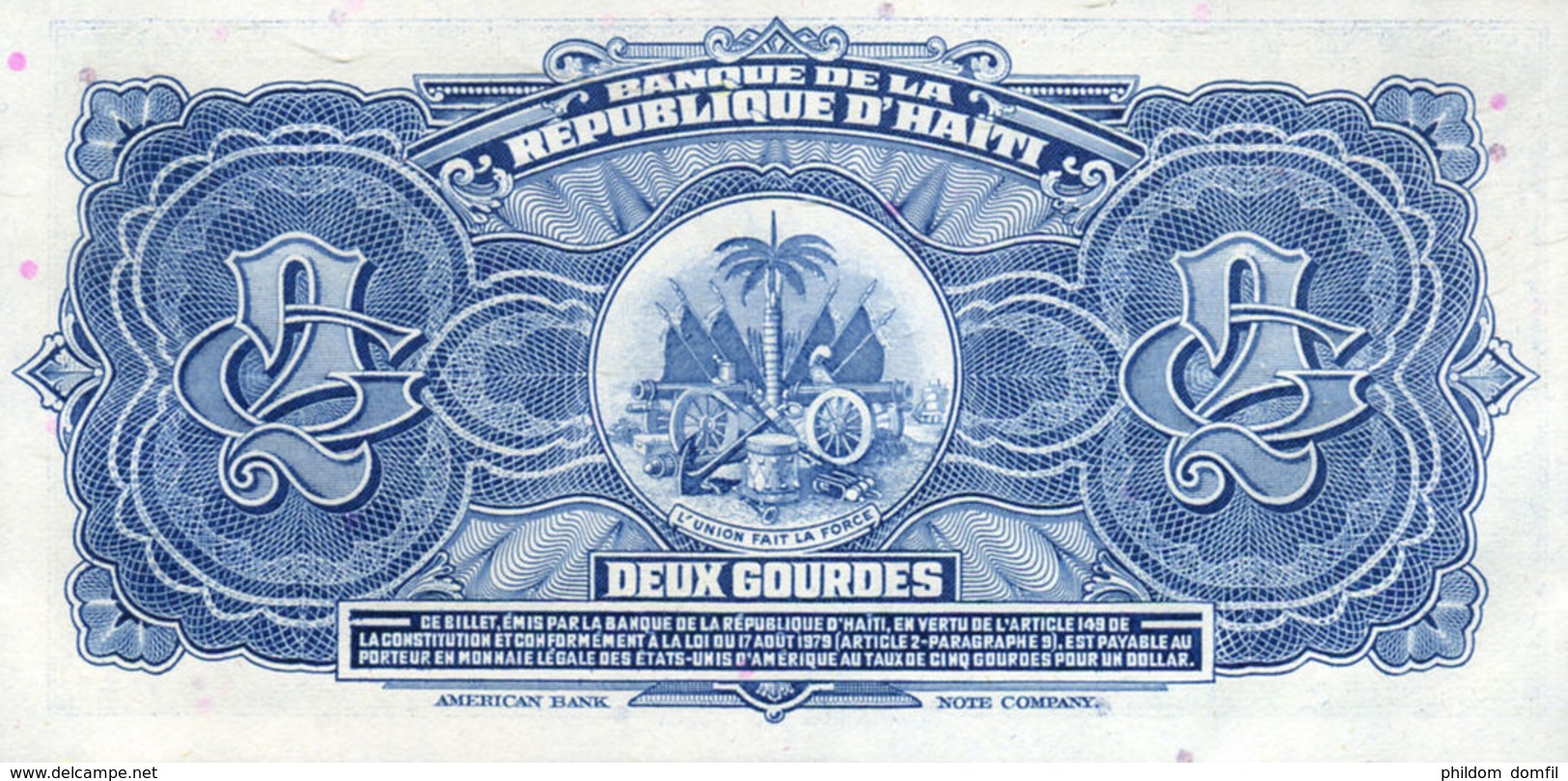 Ref. 558-955 - BIN HAITI . 1979. 2 GOURDES HAITI 1979 - Haïti