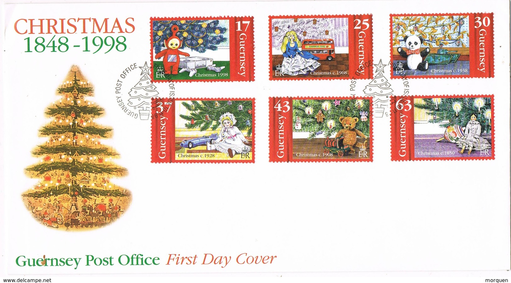 33113. Carta F.D.C. GUERNSEY 1998. Christmas Complet Shet - Guernsey