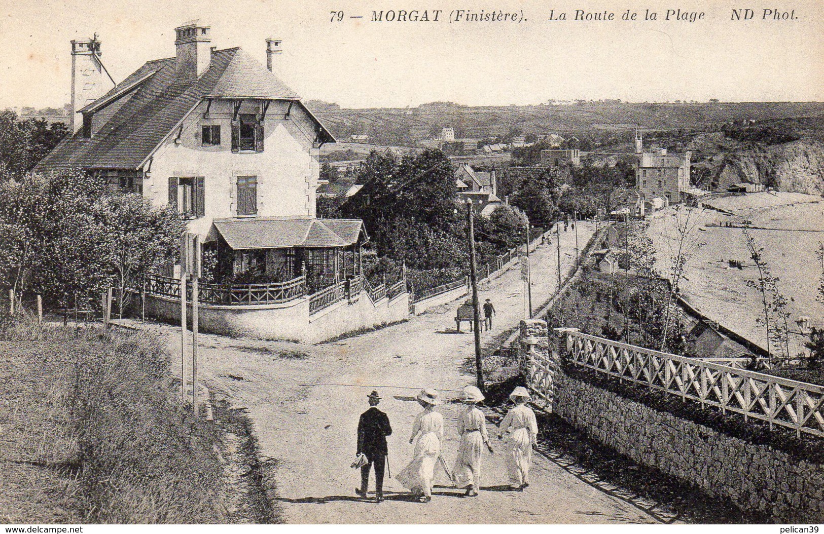 Superbe CPA 29 Finistère MORGAT La Plage Animée Plan Peu Courant TBE - Carantec