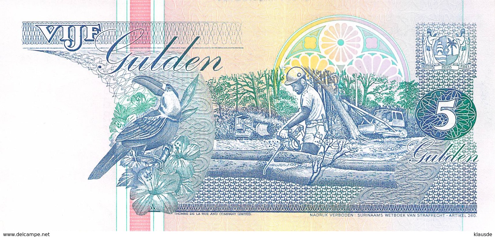 5 Gulden Suriname  1998 UNC - Suriname