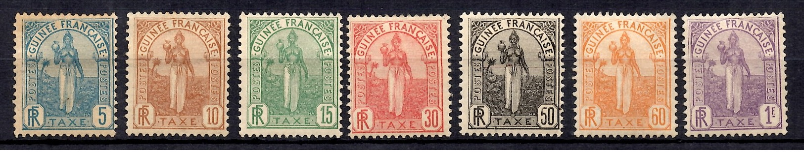 Guinée Timbres Taxe Maury N° 1/7 Neufs *. B/TB. A Saisir! - Unused Stamps