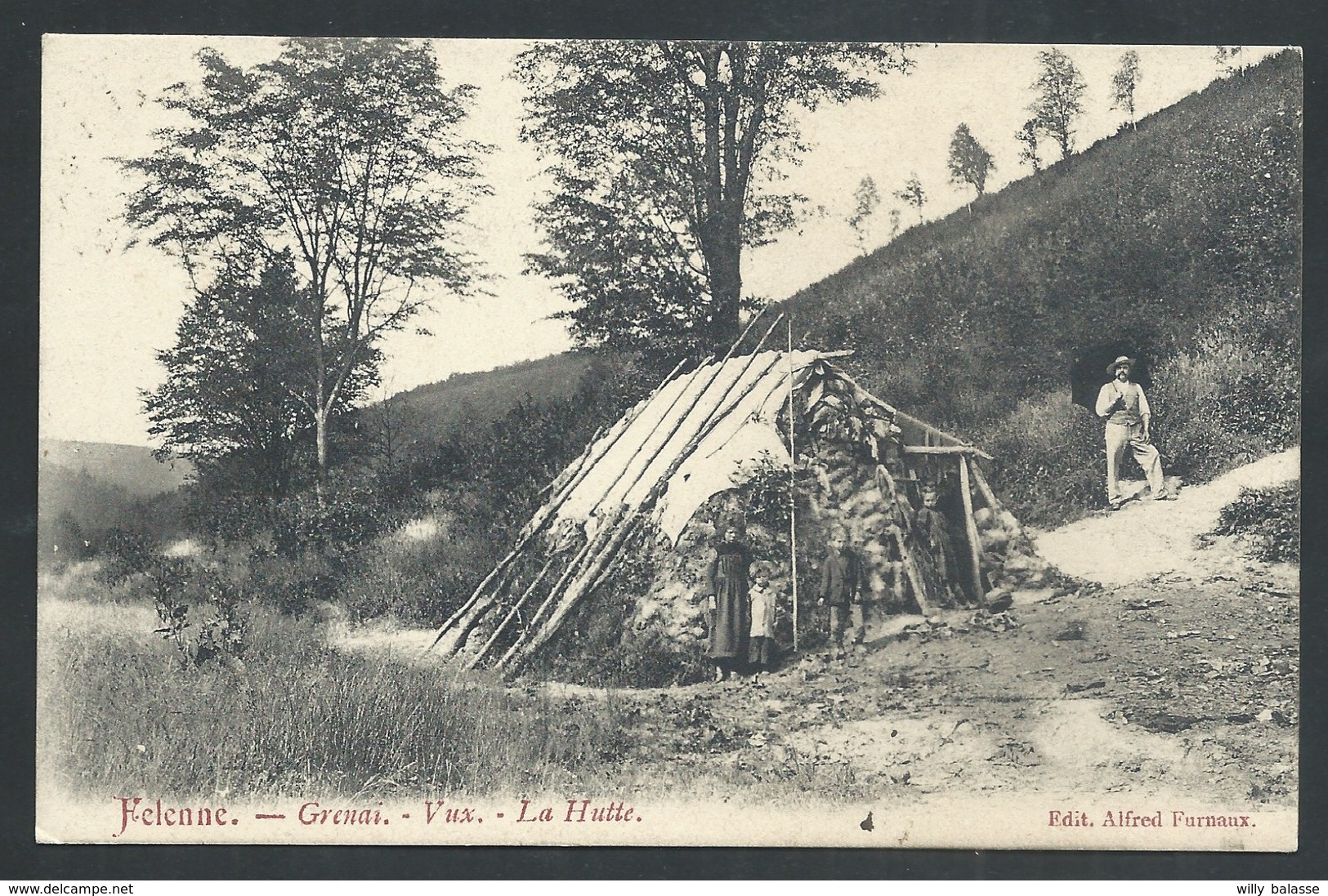 +++ CPA - Beauraing - FELENNE - Grenai - Vux - La Hutte - Cachet Relais 1907  // - Beauraing