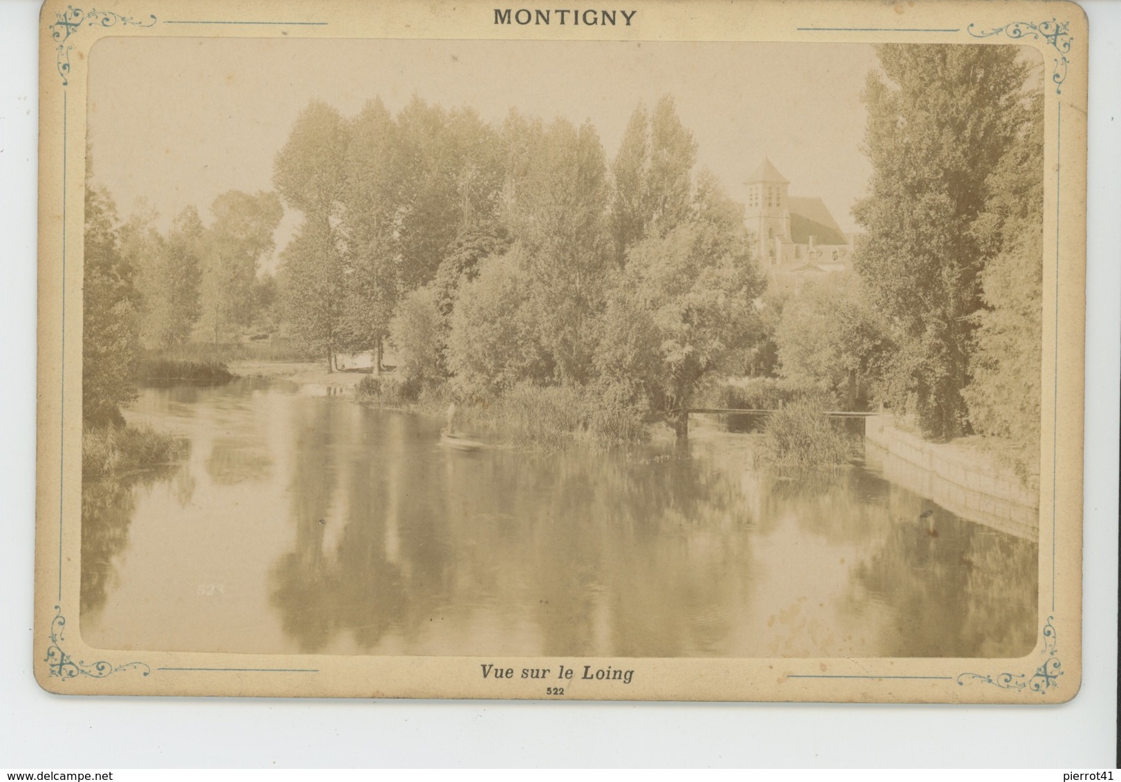 MONTIGNY SUR LE LOING - Vue Prise Sur Le Loing - Cliché Sur Support Cartonné Format Hors Tout  16,5X10,8 CM - Otros & Sin Clasificación