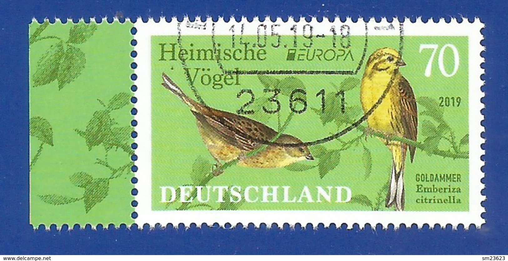 Deutschland / BRD  2019 , EUROPA CEPT Heimische Vögel / Goldammer - Gestempelt / Fine Used / (o) - Gebraucht