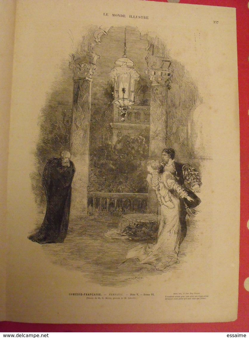 Revue Le Monde Illustré 1er Déc 1877. Spécial Victor Hugo Hernani Autographes à Sarah Bernhardt, Théophile Gauthier - 1850 - 1899