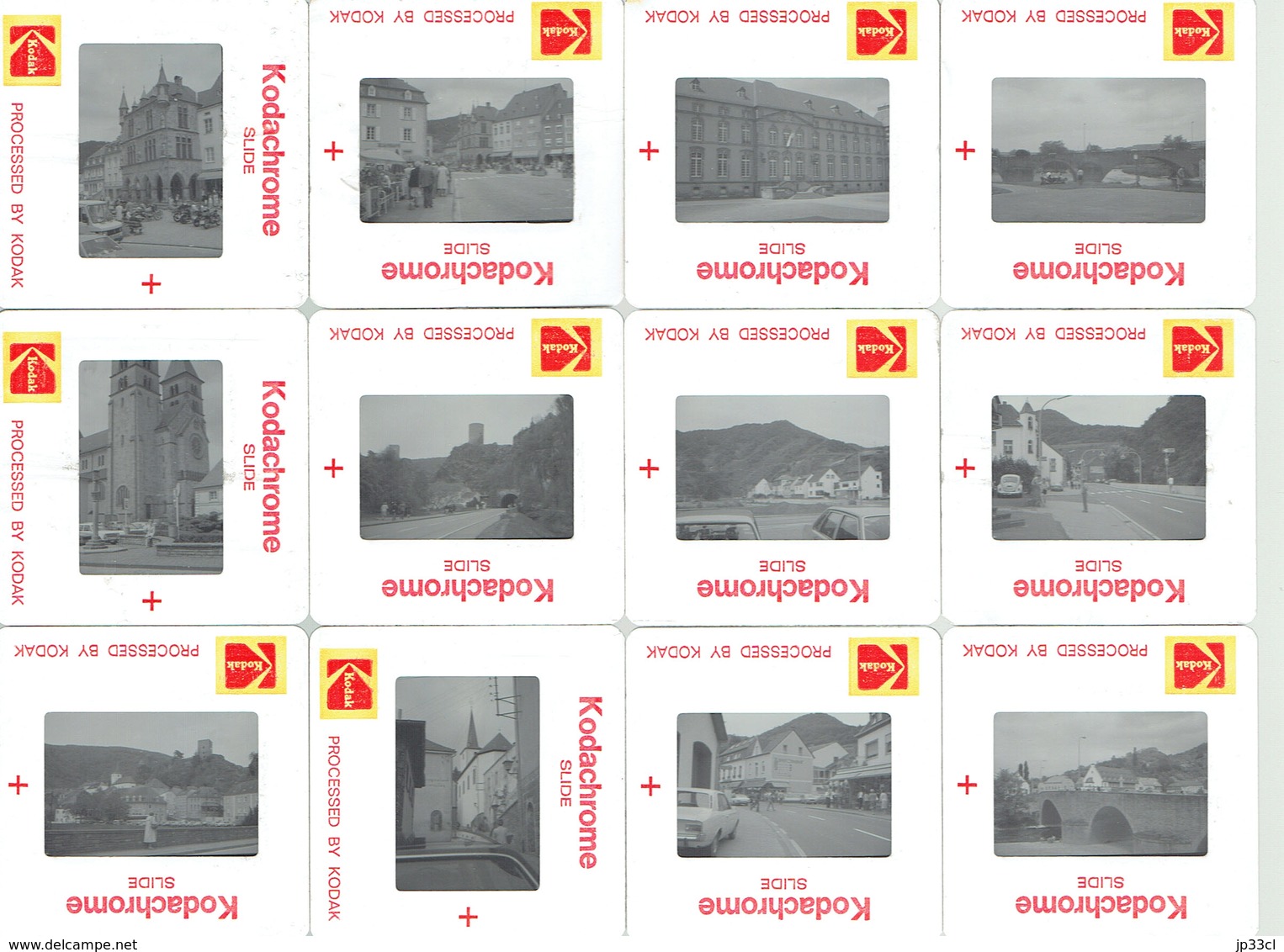 Lot De 12 Diapositives Couleurs Du Luxembourg Echternach, Esch Sur Sûre (juillet 1980) - Diapositive