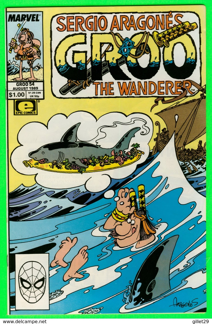 BD ENGLISH - MARVEL, SERGIO ARAGONÉS, GROO No 54 AUGUST 1989 - THE WANDERER - - Marvel