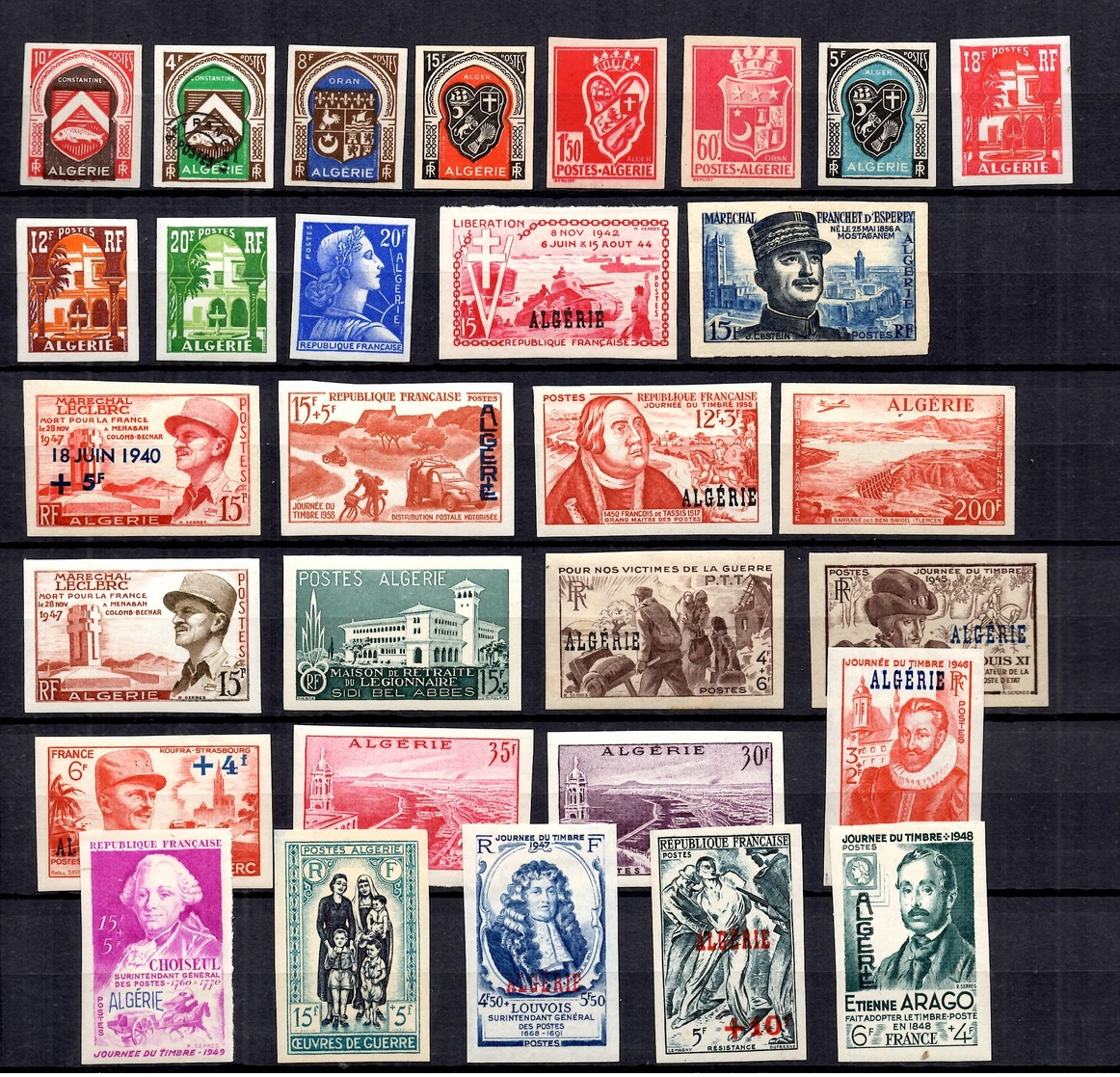 Algérie Belle Collection De Timbres Non Dentelés Neufs **/* 1945/1958. Bonnes Valeurs. B/TB. A Saisir! - Collections, Lots & Séries