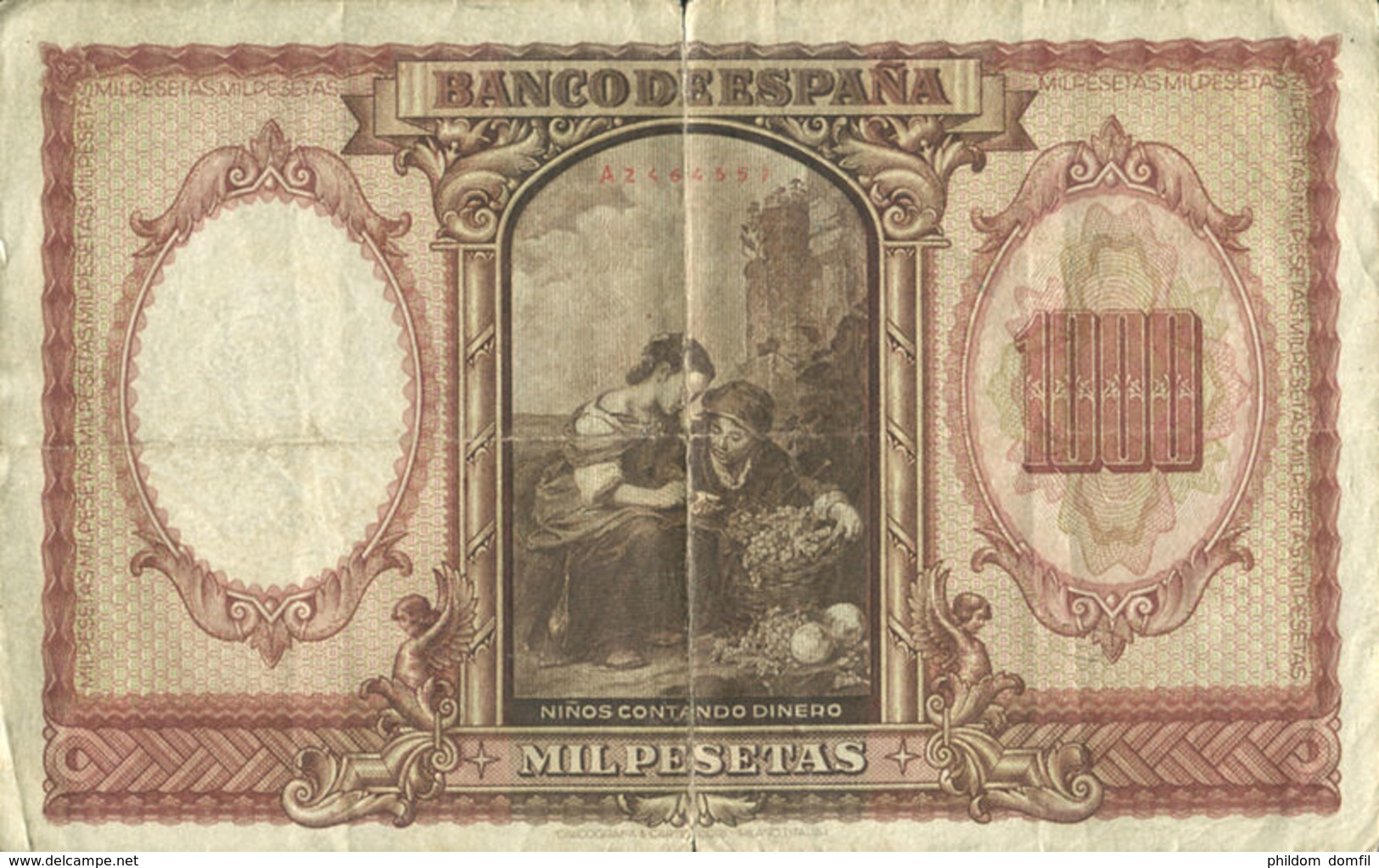 Ref. 92-130 - BIN SPAIN . 1940. 1000 Pesetas Bartolome Murillo. 1000 Pesetas Bartolome Murillo - Otros & Sin Clasificación