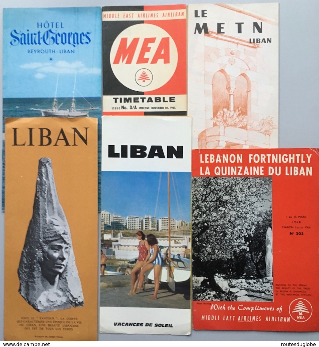 LIBAN LEBANON LEVANT Lot 14 Dépliants Et Documents Touristiques 1950 1960 - Tourism Brochures