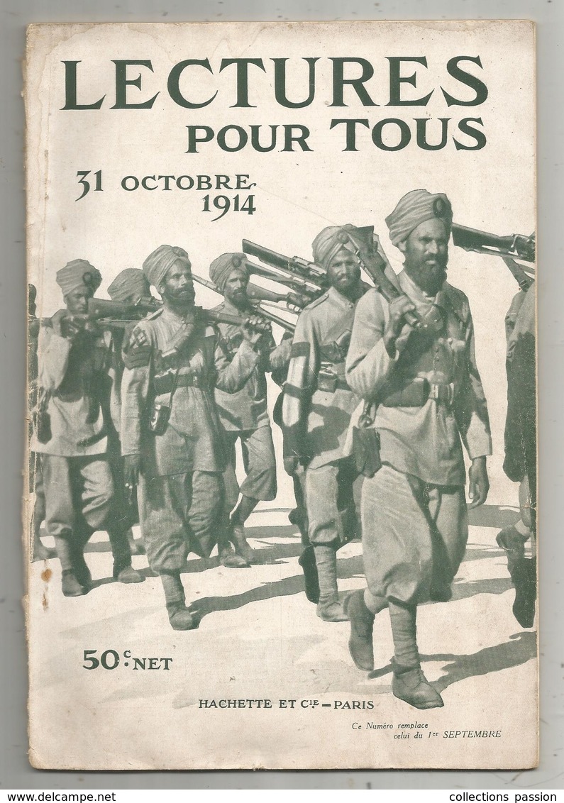 Revue , Lecture Pour Tous ,militaria , 31octobre 1914, 2 Scans , Frais Fr 3.15 E - Guerre 1914-18