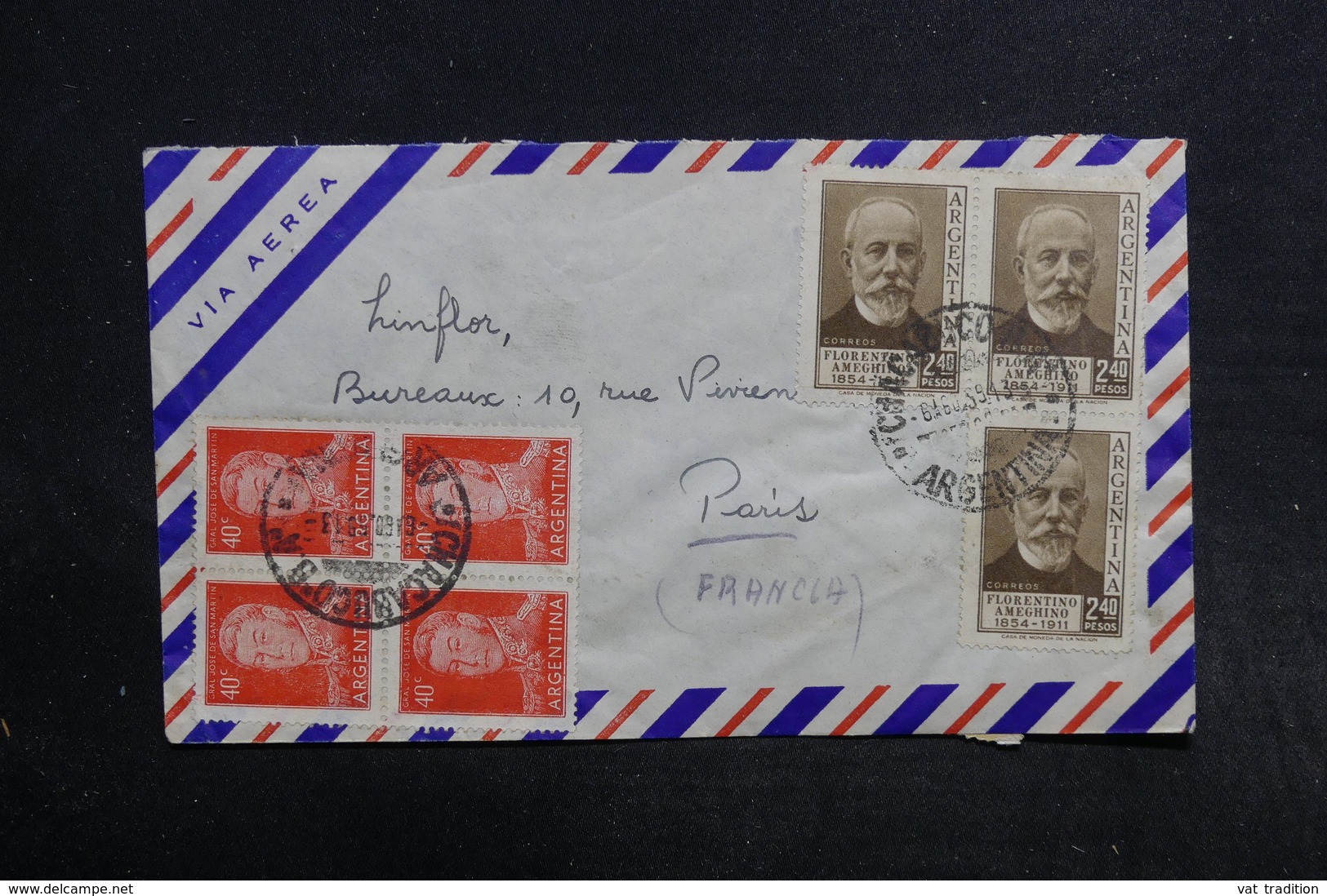 ARGENTINE - Enveloppe De Chacabuco Pour La France En 1959 , Affranchissement Plaisant Recto Et Verso - L 32206 - Lettres & Documents