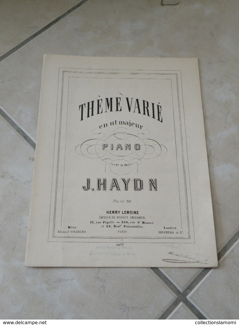 Thème Varié En Ut Majeur - Musique Classique Piano (J. Haydon) - Tasteninstrumente