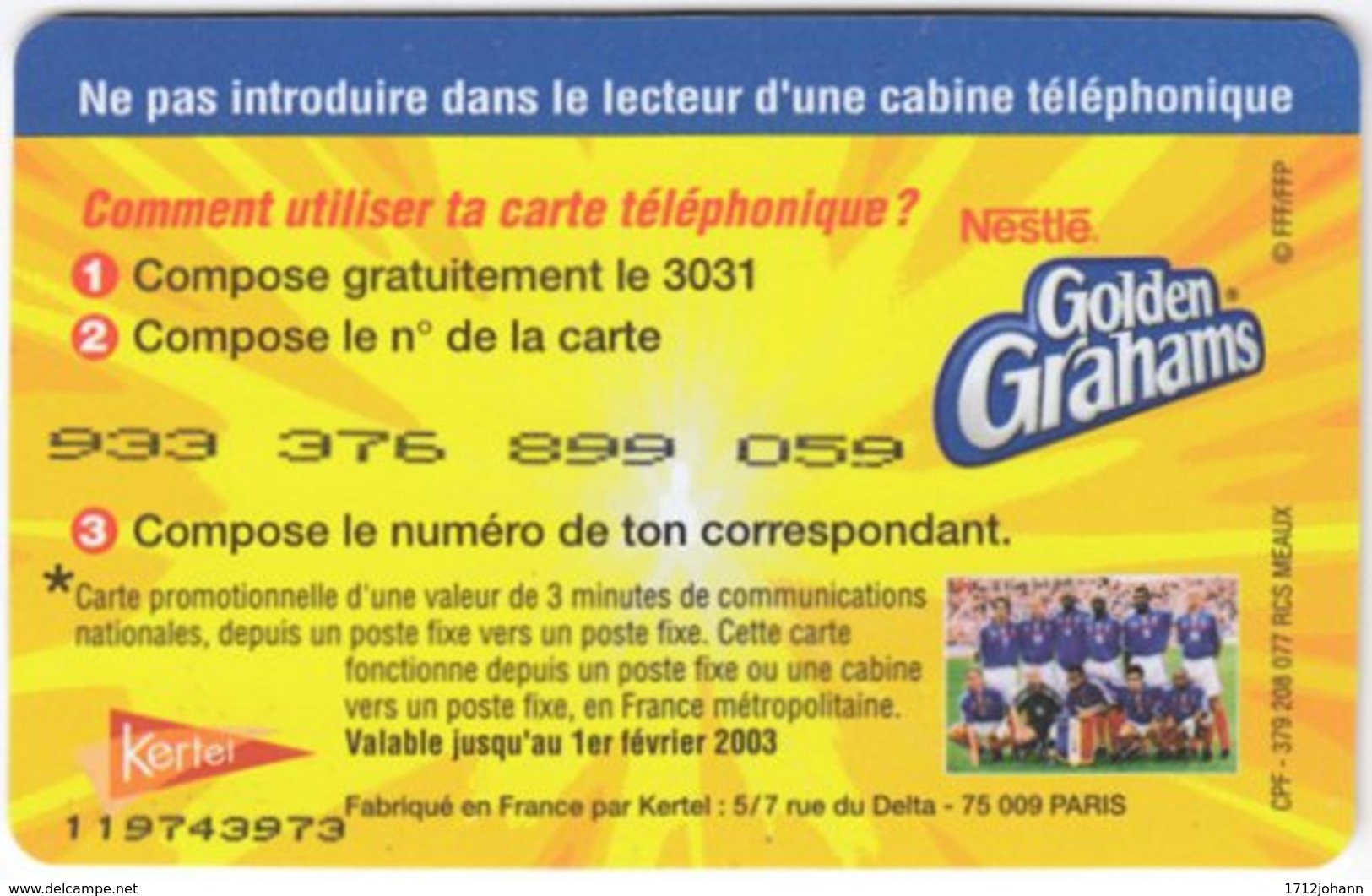FRANCE C-555 Prepaid - Sport, Soccer - Used - Nachladekarten (Refill)