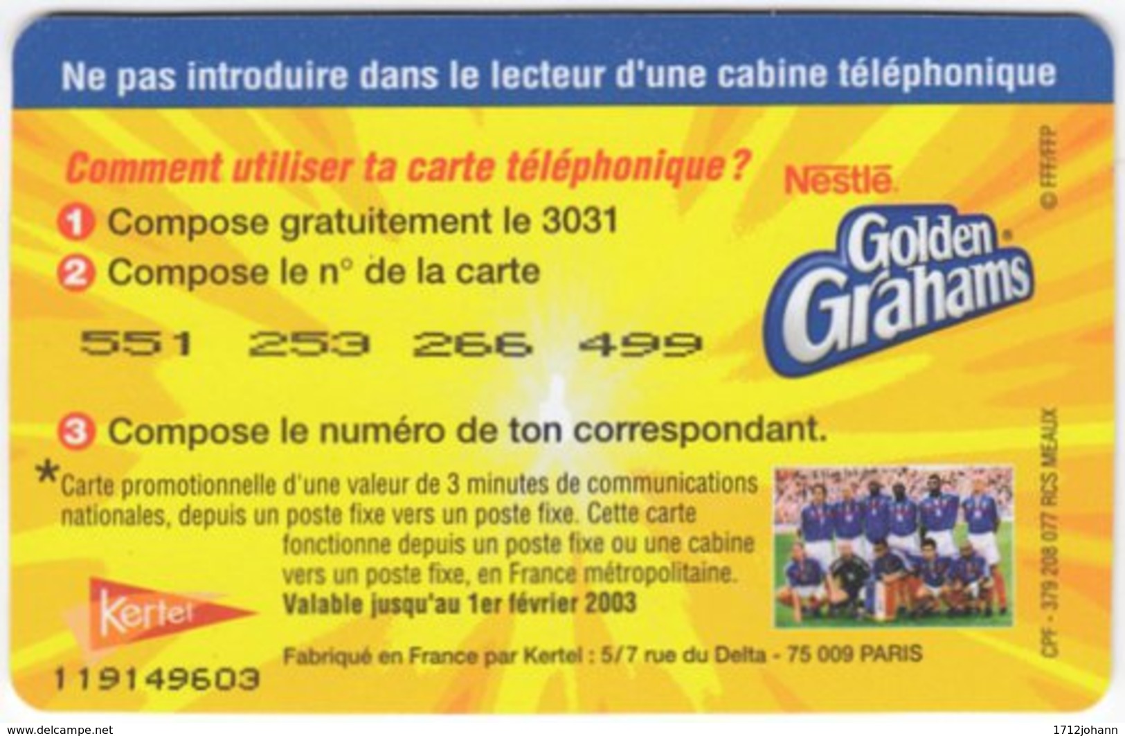 FRANCE C-556 Prepaid - Sport, Soccer - Used - Nachladekarten (Refill)