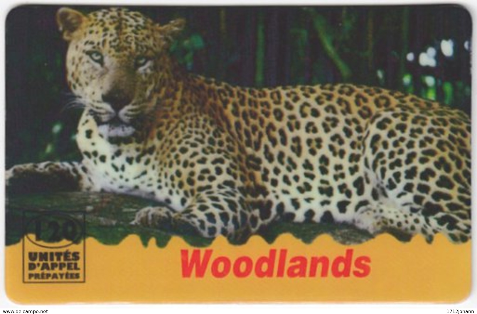 FRANCE C-579 Prepaid Woodlands - Animal, Cat, Cheetah - Used - Nachladekarten (Refill)