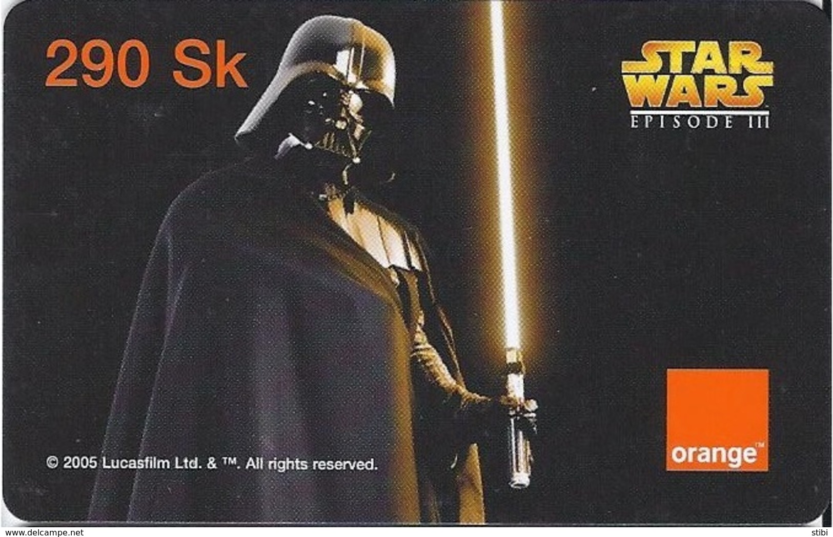 SLOVAKIA - ORANGE - MOBILE REFILL - STAR WARS - DARTH VADER - Slowakije