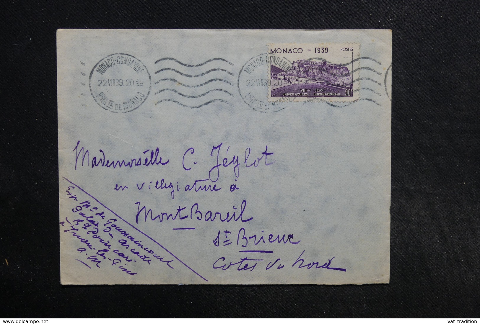 MONACO - Enveloppe Pour La France En 1939 , Affranchissement Plaisant - L 32227 - Covers & Documents