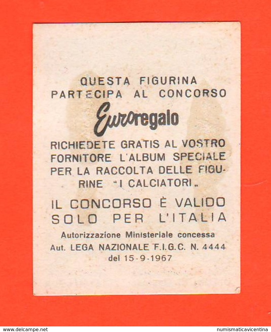 Calcio Figurine Morini Francesco Sampdoria  Figurina Calcio Euroregalo 1967 - Altri & Non Classificati