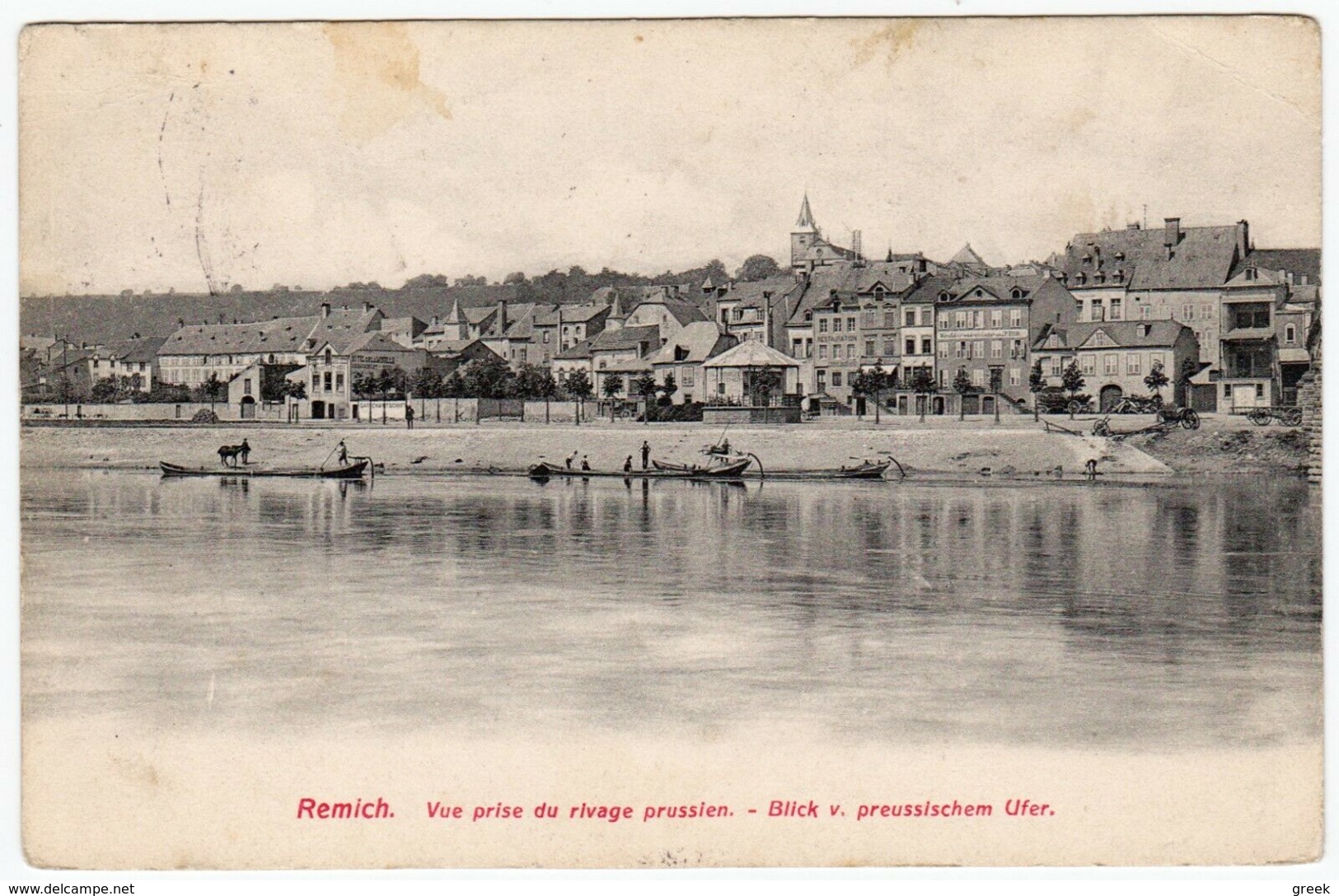 Luxembourg / Remich, Vue Prise Du Rivage Prussien --> 1912 - Remich