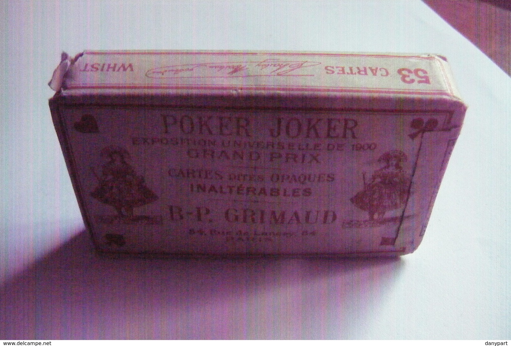 Ancien Jeu De 53 Cartes POKER JOKER WHIST B-P GRIMAUD, Exposition Universelle 1900 Cartes Dites Opaques Paquet Intact - 54 Cartes