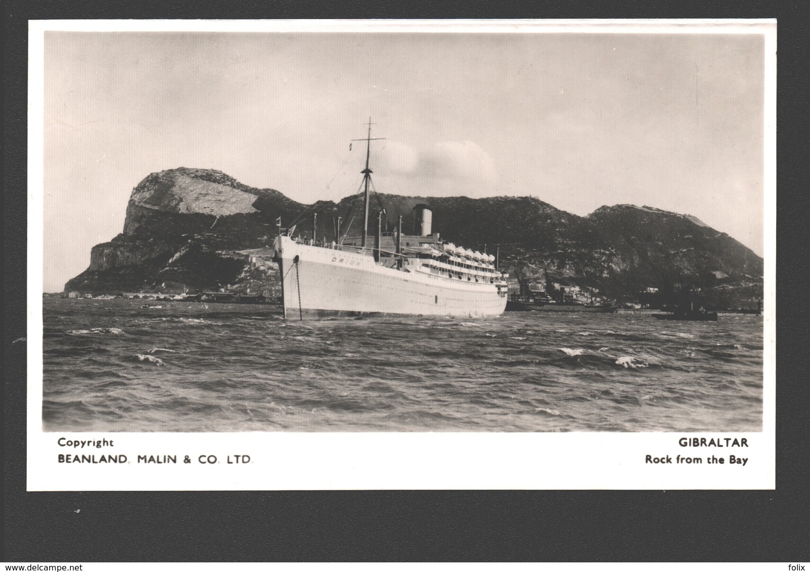 Gibraltar - Rock From The Bay - Photo Card / Tarjeta De Foto - Ed. Beanland, Malin & Co - Boot / Bateau / Boat - Gibraltar