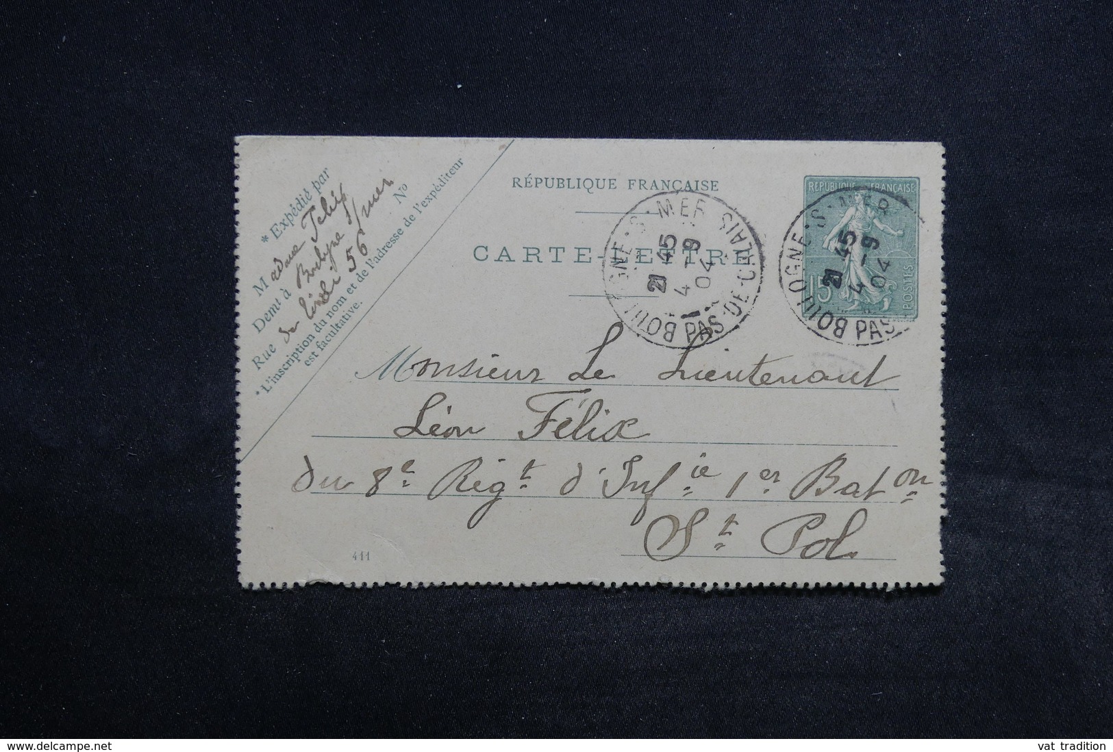 FRANCE - Entier Postal Carte Lettre Type Semeuse De Boulogne / Mer Pour St Pol En 1904 - L 32244 - Letter Cards