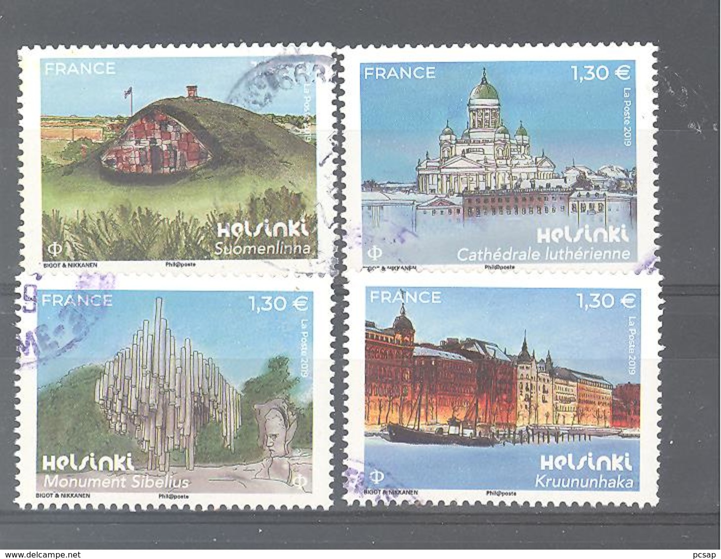 France Oblitérés : Les 4 Timbres Du Bloc "Helsinki" (cachet Rond) - Gebruikt