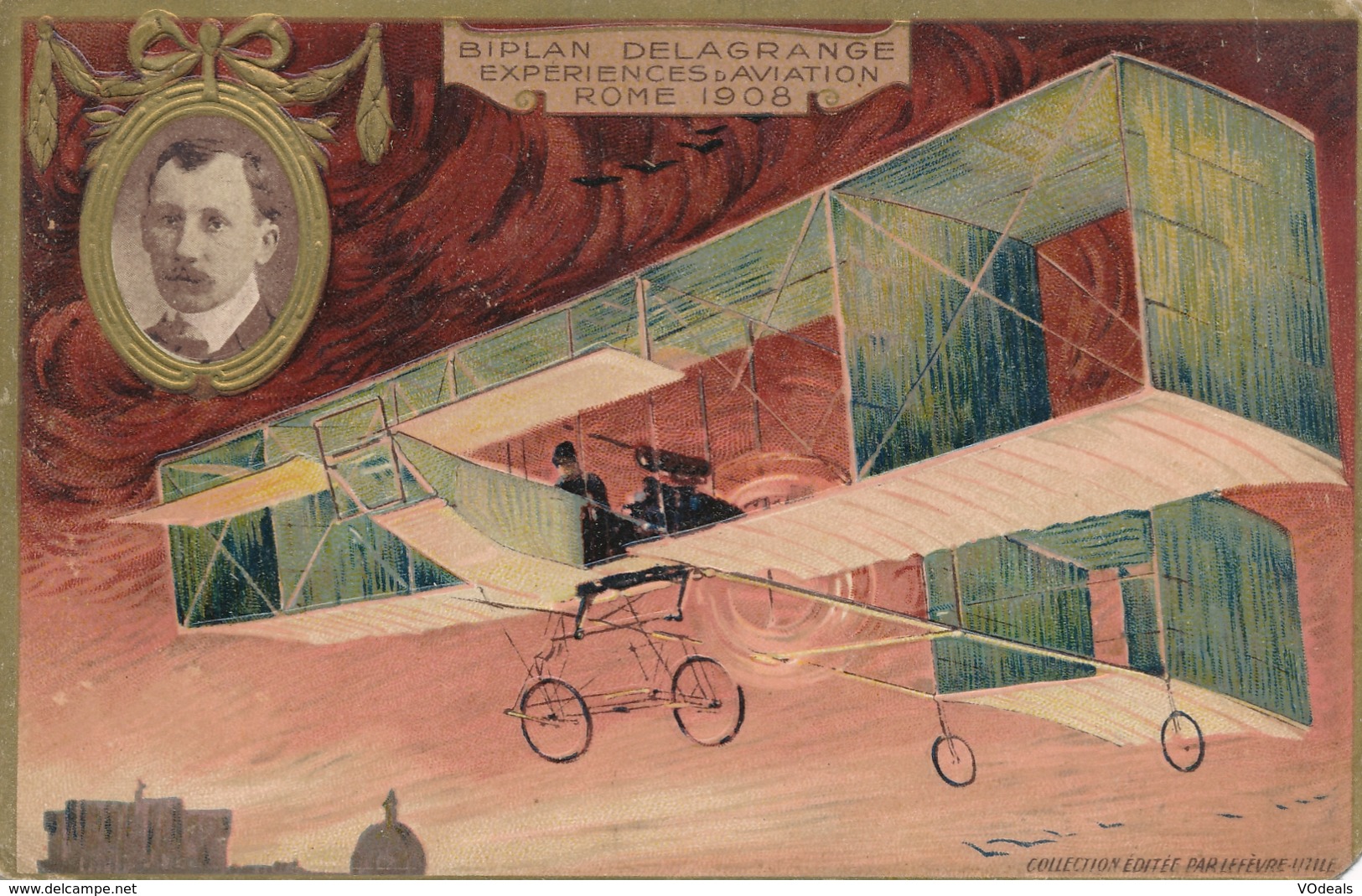 CPA - Thèmes - Aviation -1914: Précurseurs - Biplan Delagrange - ....-1914: Precursores