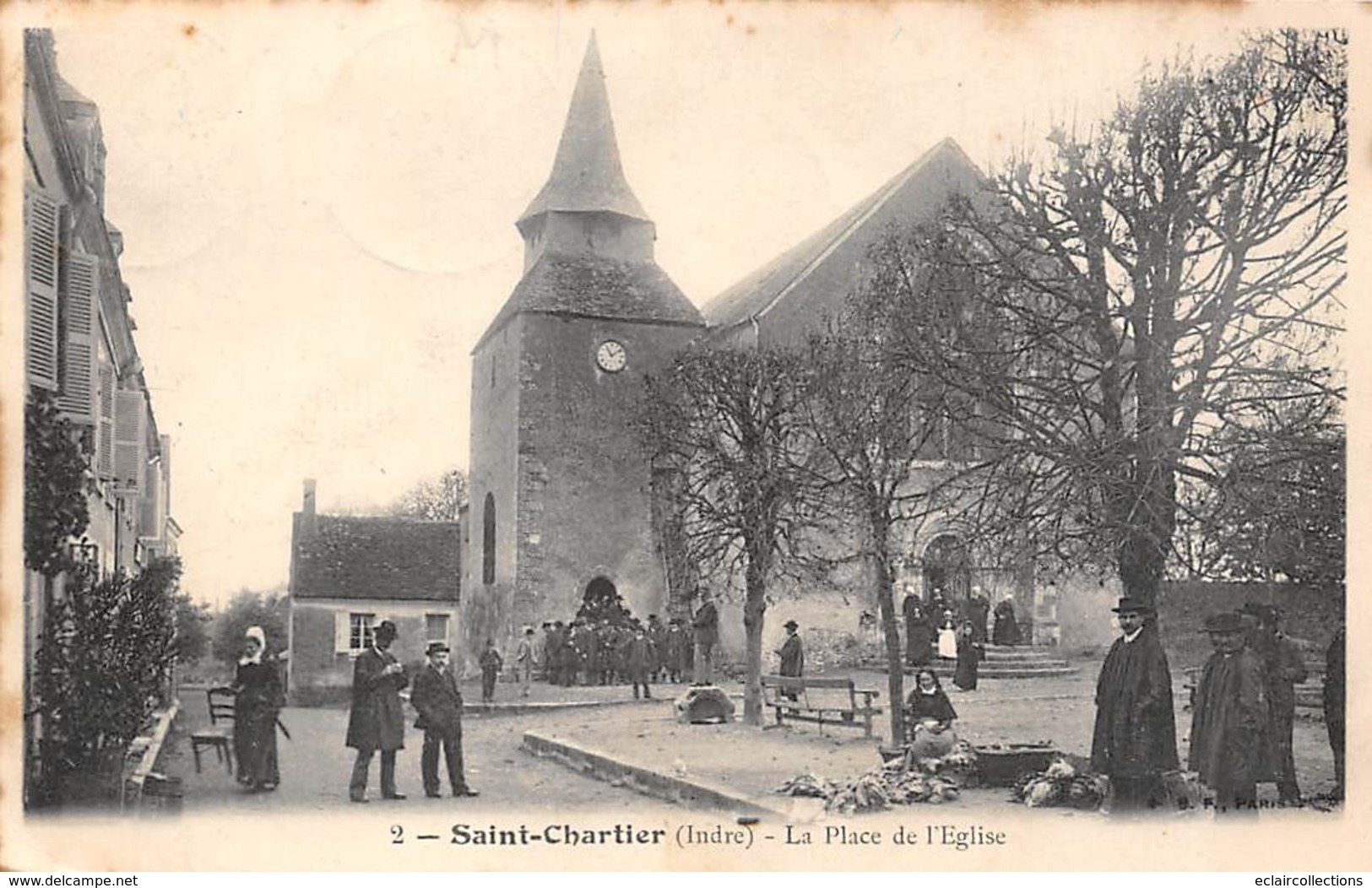 Saint Chartier        36           Le Place De L'église            (voir Scan) - Other & Unclassified