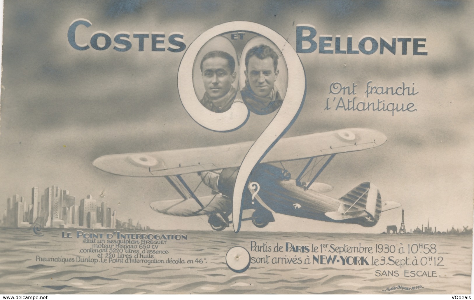 CPA - Thèmes - Aviation -1914-1918: 1ère Guerre- Costes Bellonte - 1914-1918: 1ra Guerra