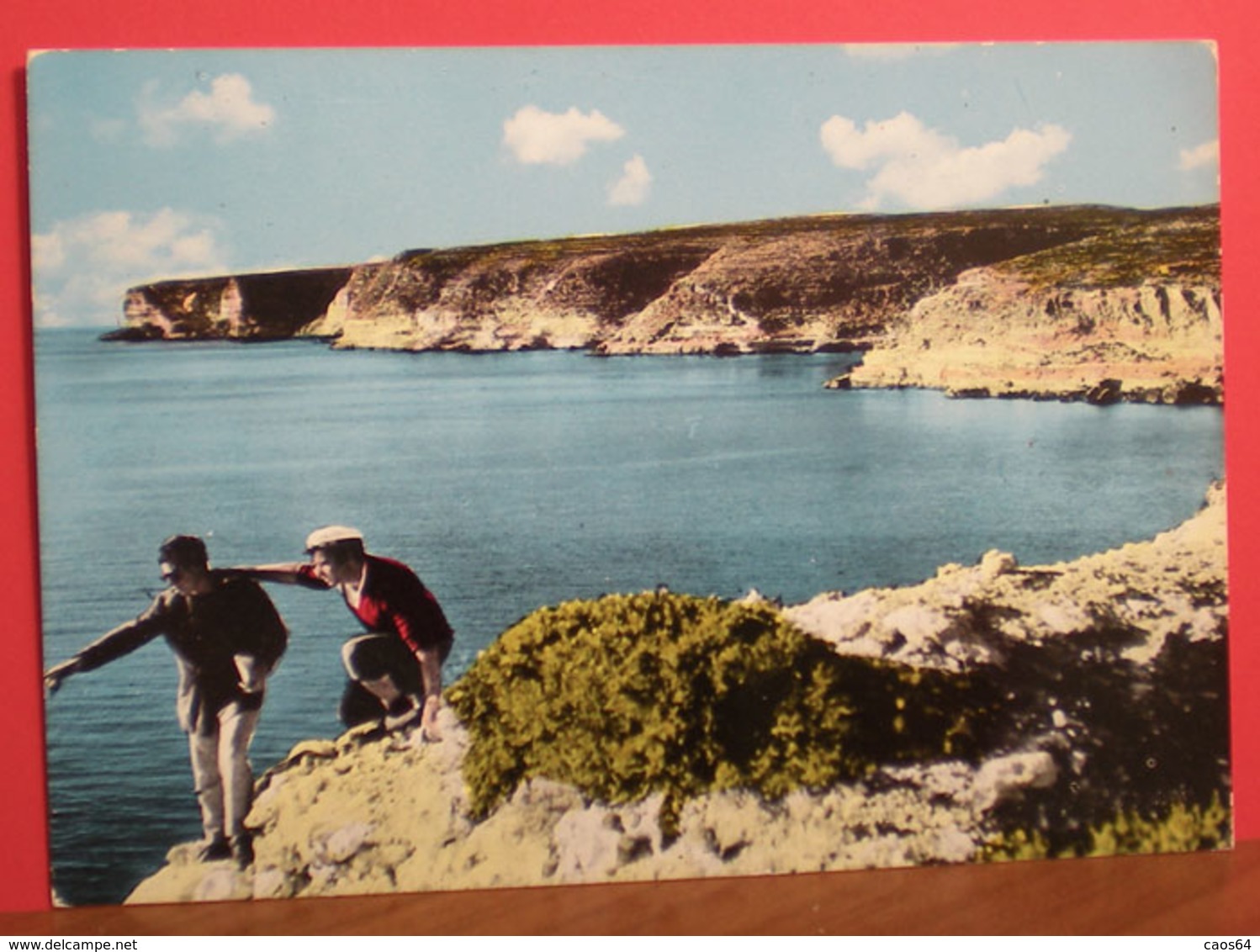 Isola Lampedusa Ponente Visto Dall'isola Dei Conigli  Cartolina Primi Colori Non Viaggiata - Altri & Non Classificati