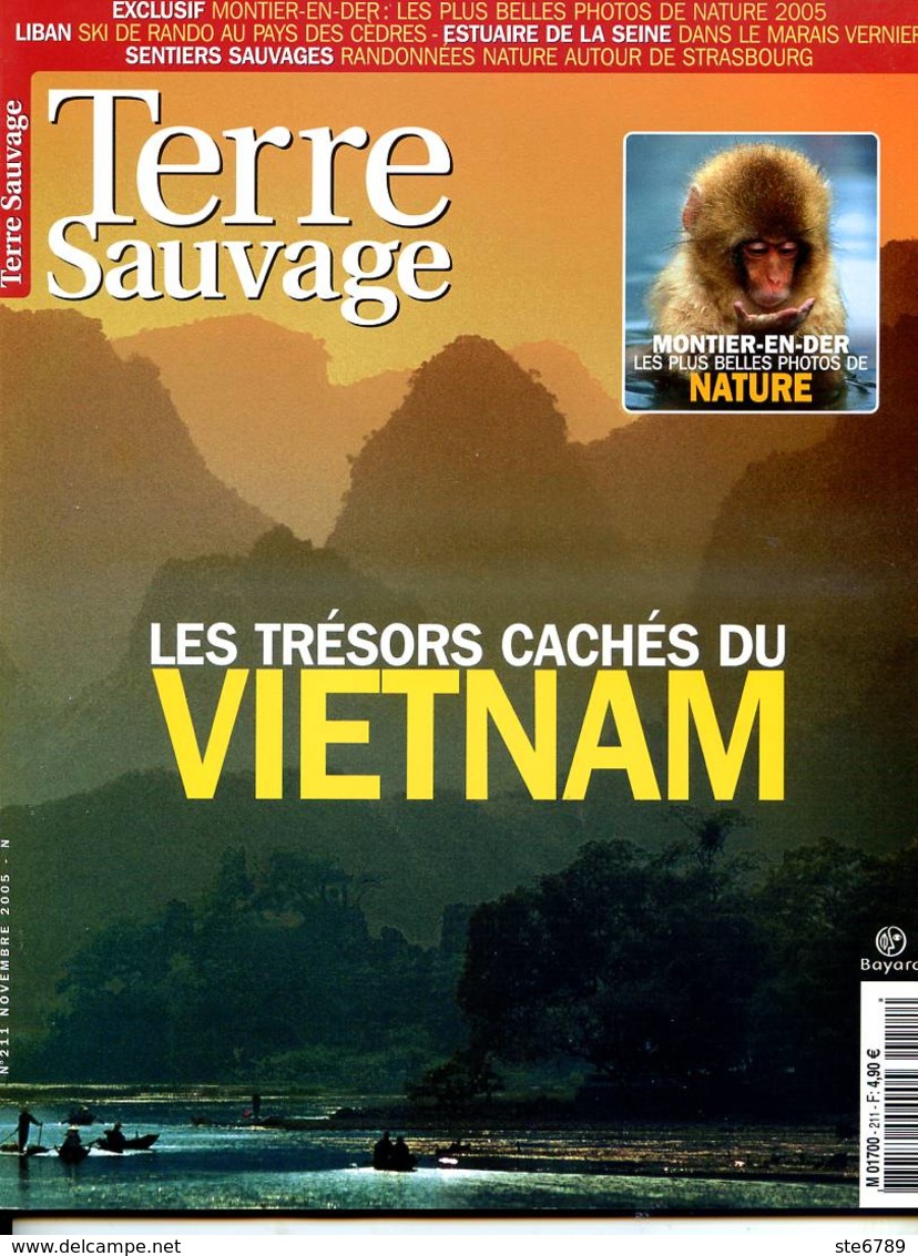 TERRE SAUVAGE N° 211 Vietnam Trésors Cachés , Montier En Der , Liban Ski Rando ,  Sentiers Sauvages Autour Strasbourg - Animals