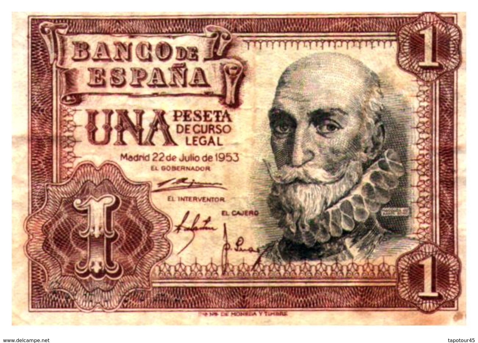 Billet  >  Espagne > 1 Peseta 1953 - 1-2 Pesetas