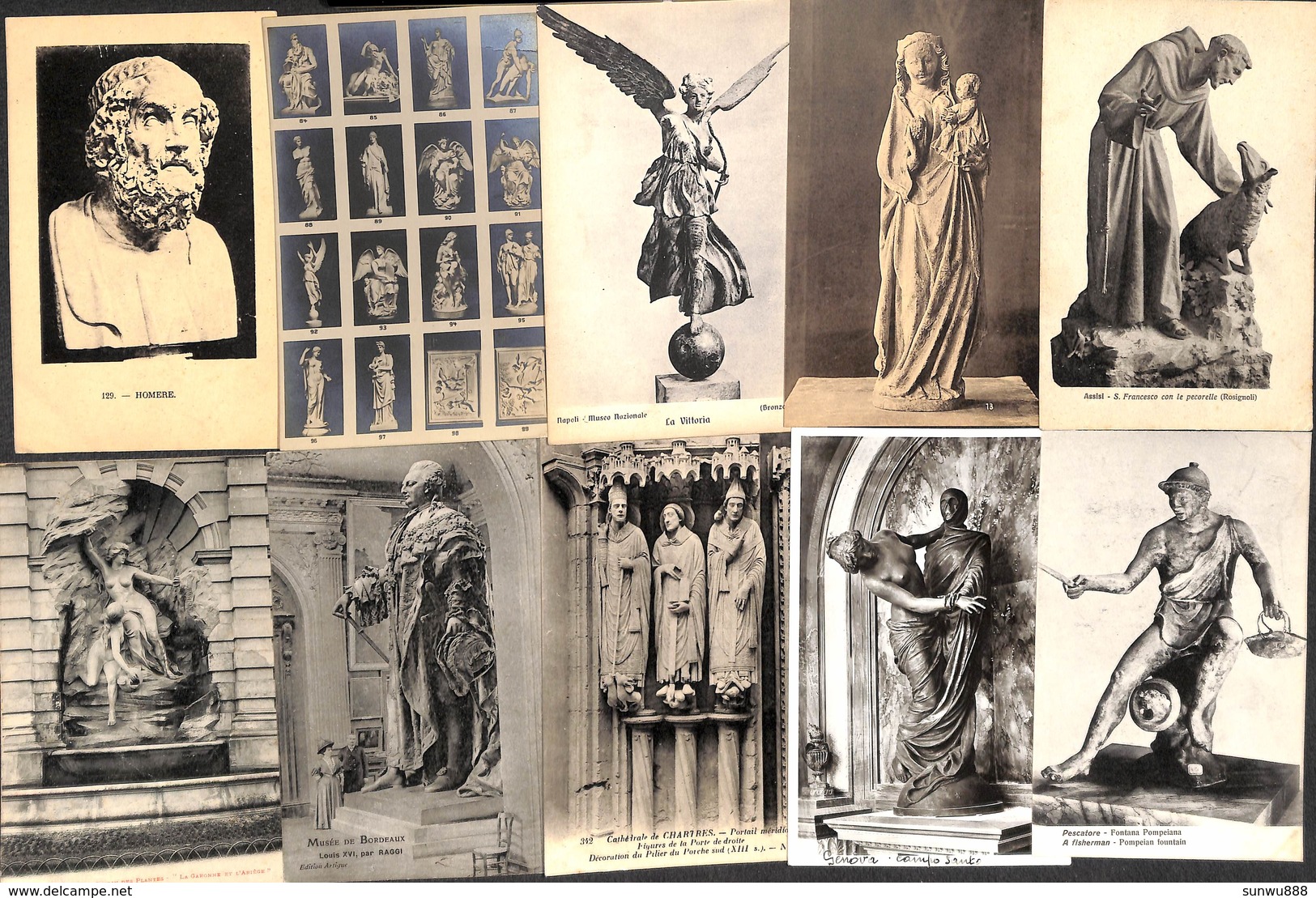 Lot 139 Cartes - Art Religion Sculpture Archéologie Bois Pierre Nus.... Voir Zie See Scans. - Autres & Non Classés