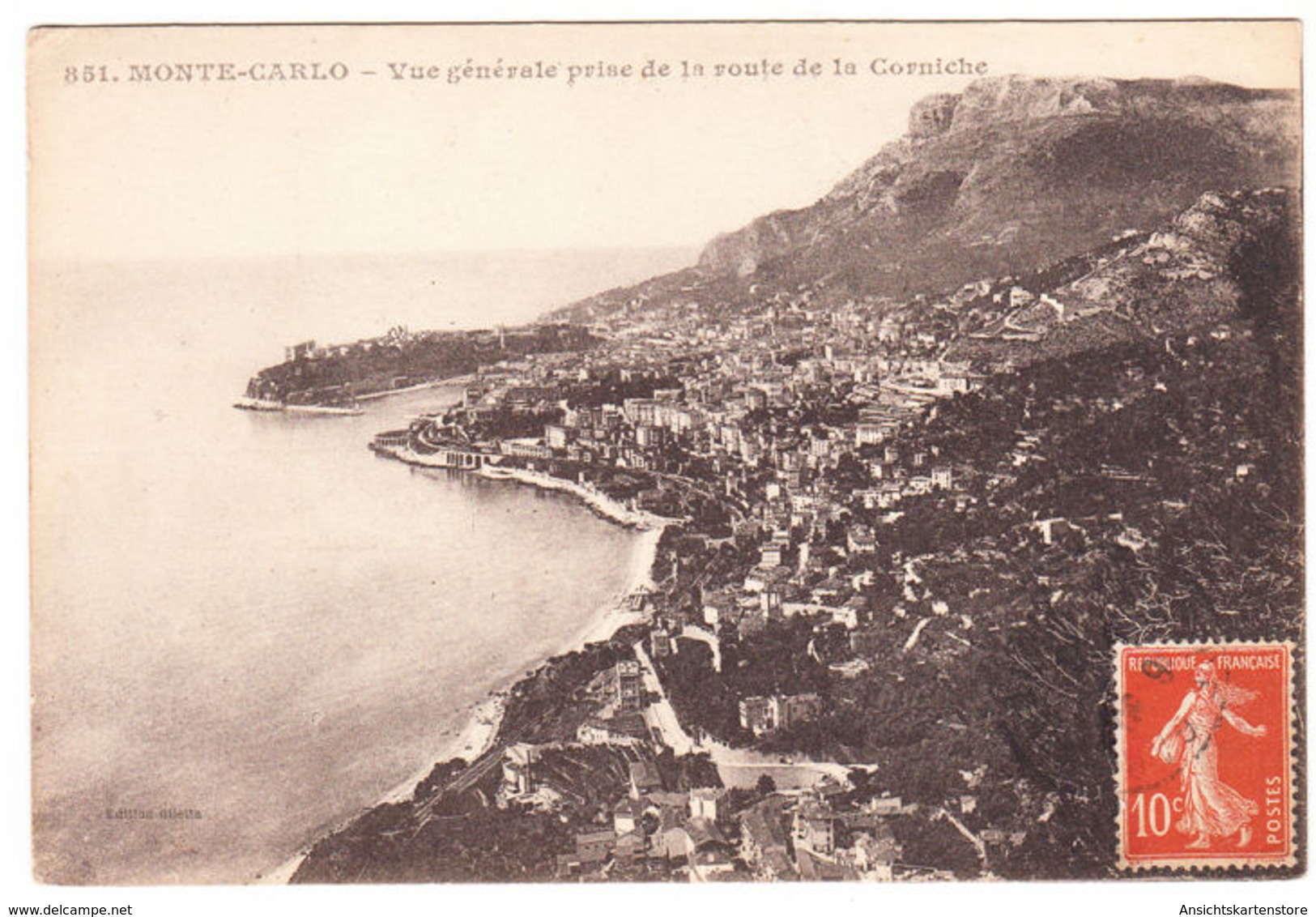 CPA Monte-Carlo, Vue Generale Prise De La Route De La Corniche, Gel. - Monte-Carlo