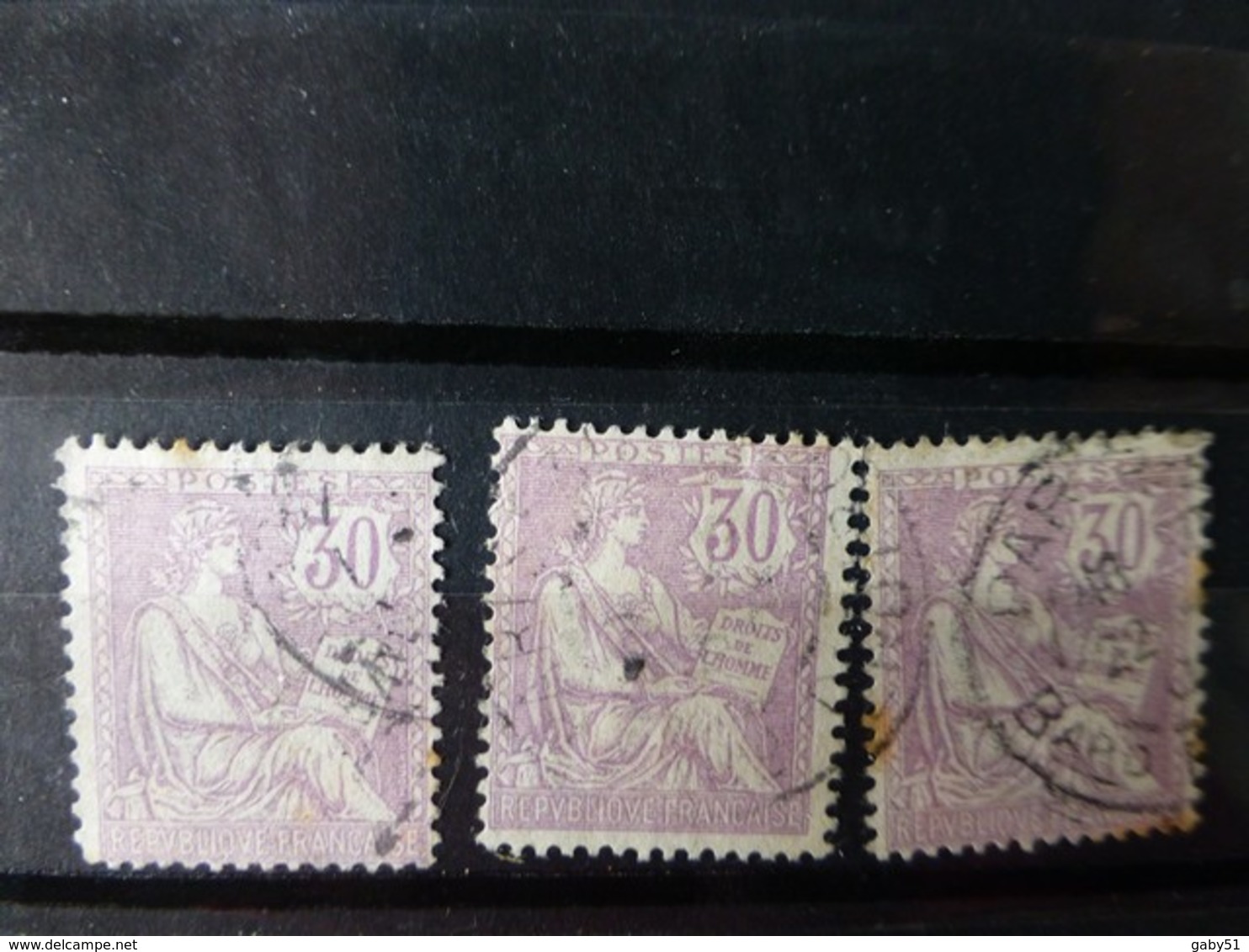 Lot De 3 Type Mouchon 30 C Violet  ; Ref ALB01 - 1900-02 Mouchon