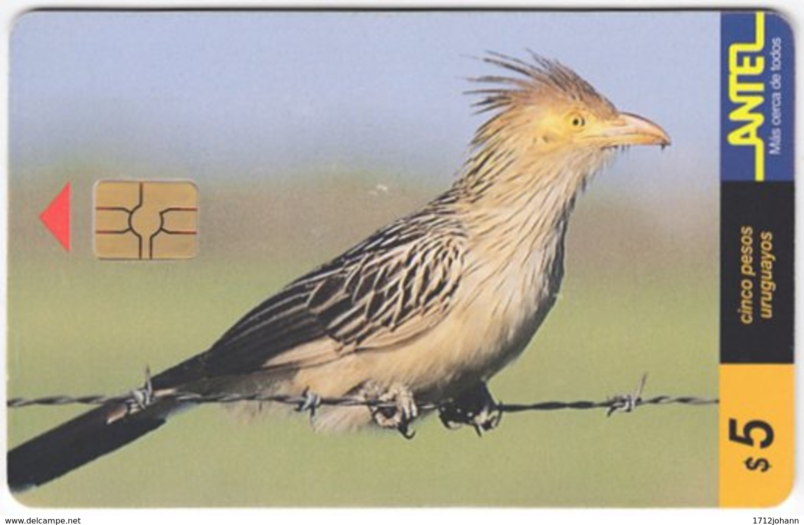 URUGUAY A-302 Chip Antel - Animal, Bird - Used - Uruguay